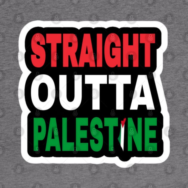 Straight Outta Palestine - Map - Sticker - Back by SubversiveWare